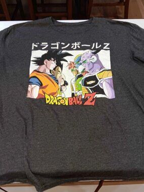 Dragon Ball Z Graphic Tee Unisex Gray Goku Vegeta NWT Streetwear